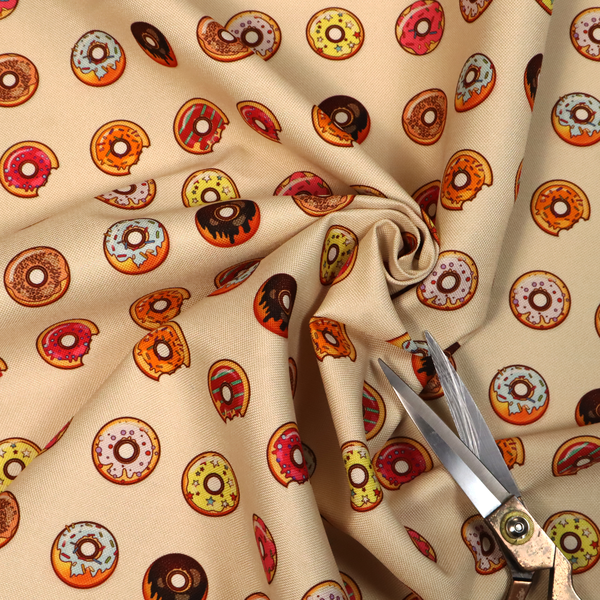 Glazed & Confused Donut Pattern Upholstery Fabric DP-19 - Handmade Cushions