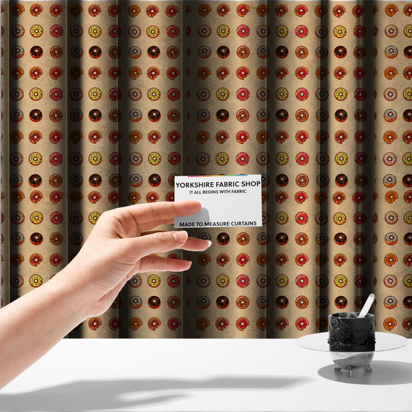 Glazed & Confused Donut Pattern Upholstery Fabric DP-19 - Made To Measure Curtains