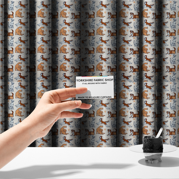 The Happy Hound Parade Upholstery Fabric DP-191 - Made To Measure Curtains