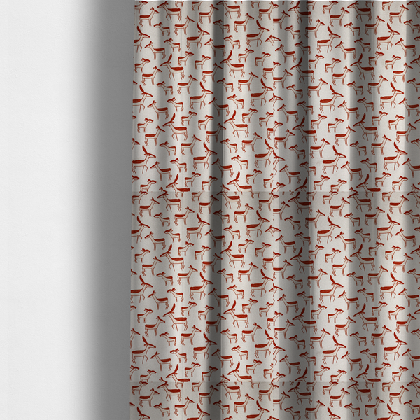 Retro Abstract Deer Upholstery Fabric DP-20 - Made To Measure Curtains