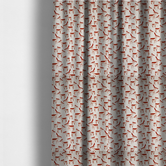 Retro Abstract Deer Upholstery Fabric DP-20 - Made To Measure Curtains