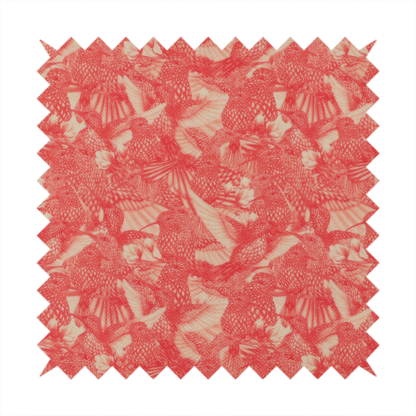 This fabric is saturated with pink illustrative hummingbirds.
