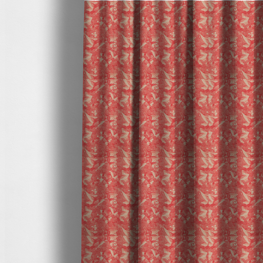 The fabric used to create these made-to-measure curtains, is saturated with pink illustrative hummingbirds.