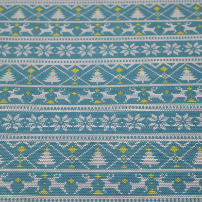 Reindeers In The Snow Forest Christmas Theme Furnishing Fabric DP-21 - Handmade Cushions