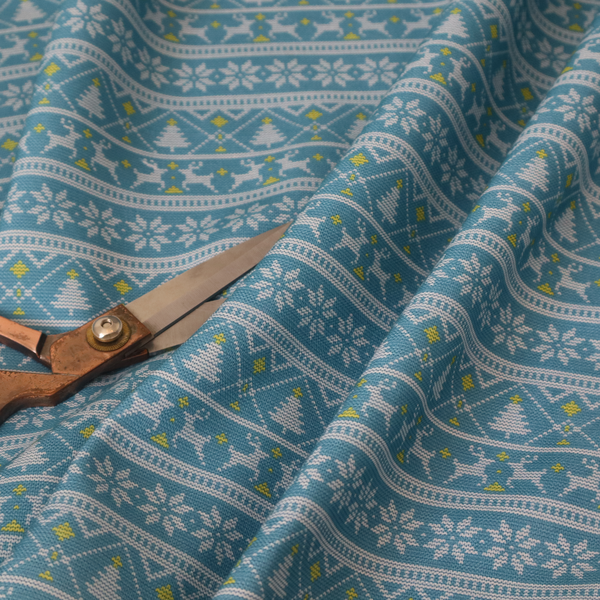 Reindeers In The Snow Forest Christmas Theme Furnishing Fabric DP-21 - Handmade Cushions