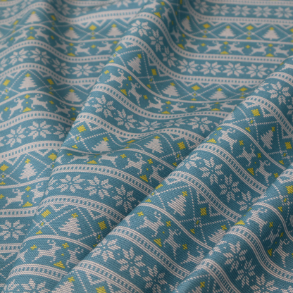 Reindeers In The Snow Forest Christmas Theme Furnishing Fabric DP-21 - Handmade Cushions