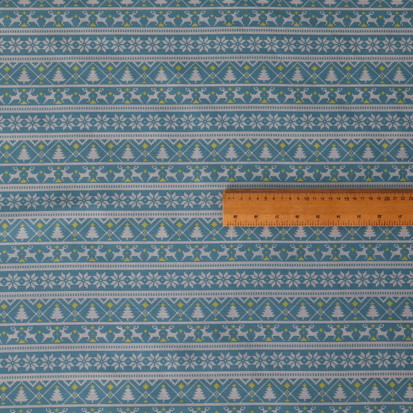 Reindeers In The Snow Forest Christmas Theme Furnishing Fabric DP-21 - Handmade Cushions