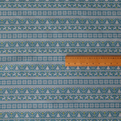 Reindeers In The Snow Forest Christmas Theme Furnishing Fabric DP-21 - Handmade Cushions