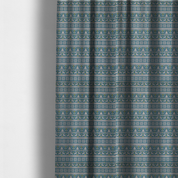 Reindeers In The Snow Forest Christmas Theme Furnishing Fabric DP-21 - Made To Measure Curtains
