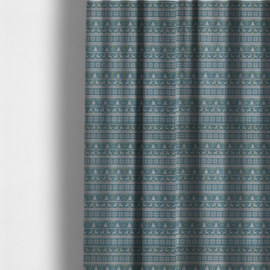 Reindeers In The Snow Forest Christmas Theme Furnishing Fabric DP-21 - Made To Measure Curtains