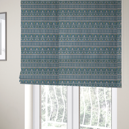 Reindeers In The Snow Forest Christmas Theme Furnishing Fabric DP-21 - Roman Blinds