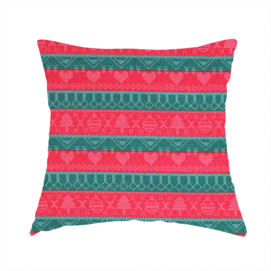 Love Hearts At Christmas Theme Furnishing Fabric DP-22 - Handmade Cushions