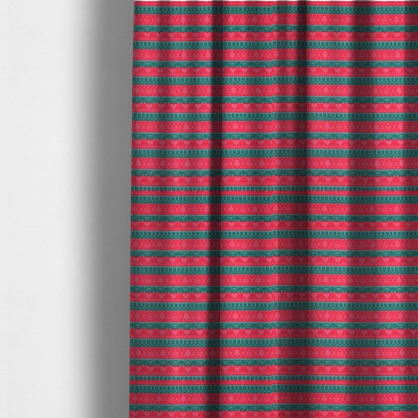 Love Hearts At Christmas Theme Furnishing Fabric DP-22 - Made To Measure Curtains