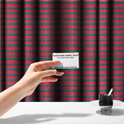 Love Hearts At Christmas Theme Furnishing Fabric DP-22 - Made To Measure Curtains