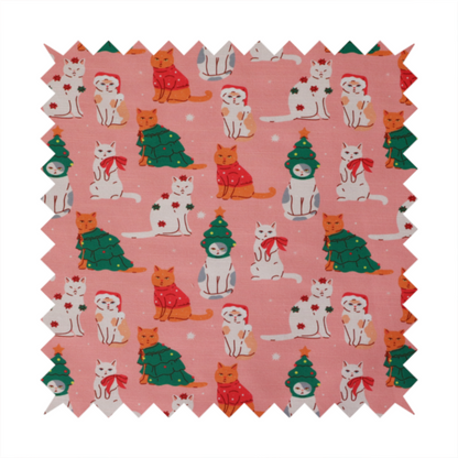 Cats At Christmas Theme Furnishing Fabric DP-23
