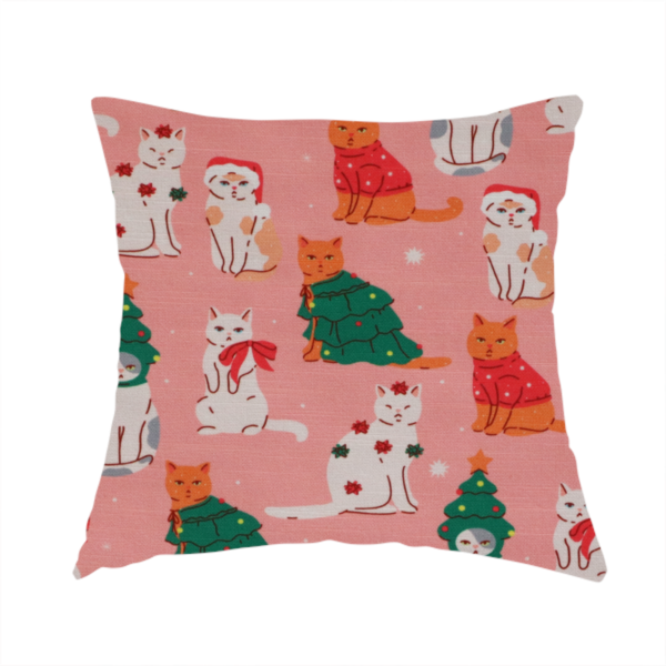 Cats At Christmas Theme Furnishing Fabric DP-23 - Handmade Cushions