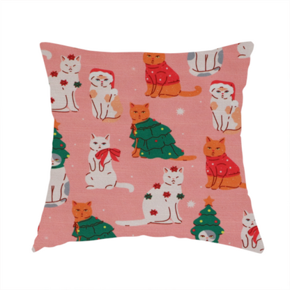 Cats At Christmas Theme Furnishing Fabric DP-23 - Handmade Cushions