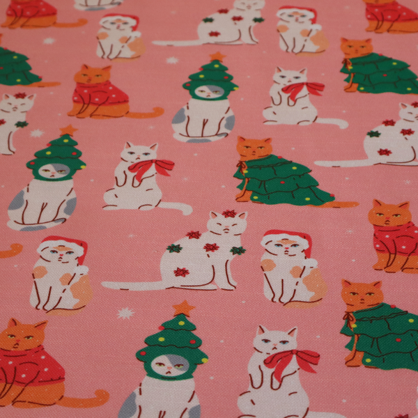 Cats At Christmas Theme Furnishing Fabric DP-23