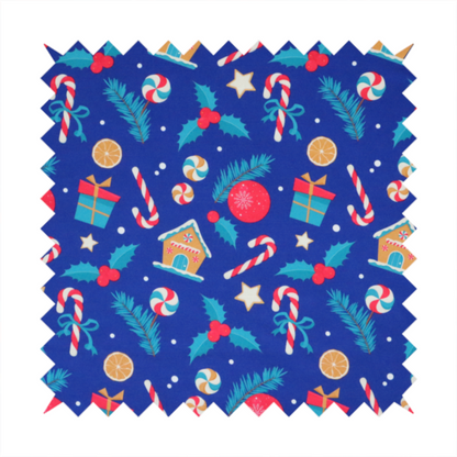 Gingerbread House With Candy Canes Christmas Furnishing Fabric DP-24 - Handmade Cushions