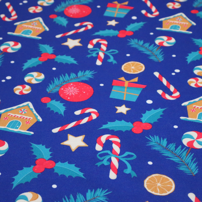 Gingerbread House With Candy Canes Christmas Furnishing Fabric DP-24 - Handmade Cushions