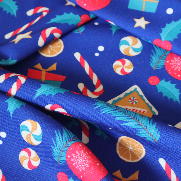 Gingerbread House With Candy Canes Christmas Furnishing Fabric DP-24 - Handmade Cushions