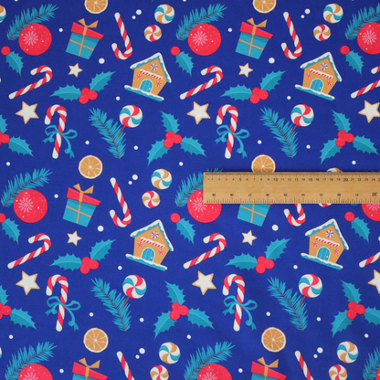 Gingerbread House With Candy Canes Christmas Furnishing Fabric DP-24 - Handmade Cushions