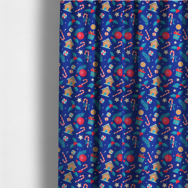 Gingerbread House With Candy Canes Christmas Furnishing Fabric DP-24 - Made To Measure Curtains