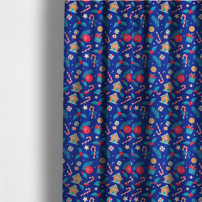 Gingerbread House With Candy Canes Christmas Furnishing Fabric DP-24 - Made To Measure Curtains