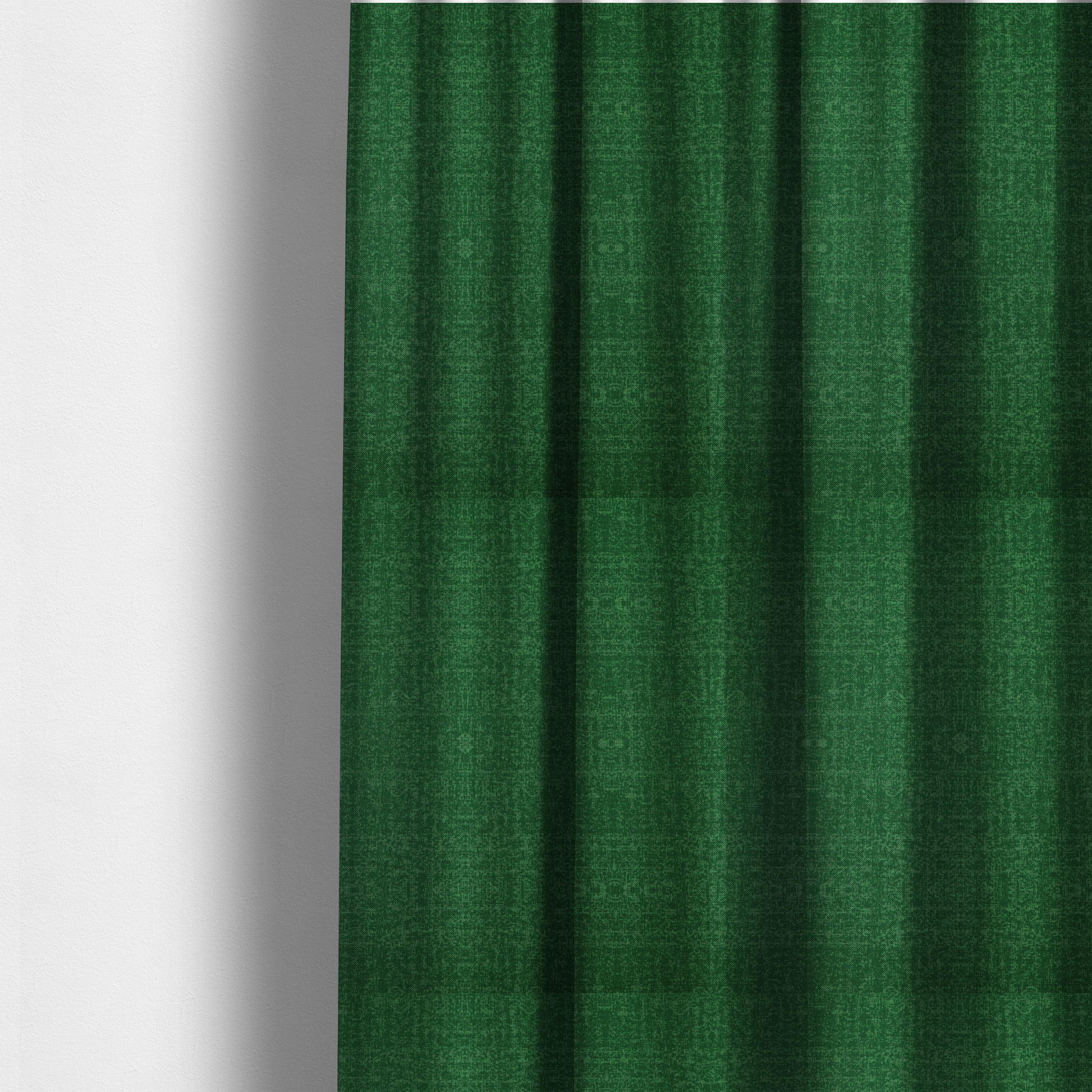 The fabric used to create these made-to-measure curtains has a low contrast between the base colour and the print, the design reveals more detail upon closer inspection, offering a rich and understated elegance in different green tones.
