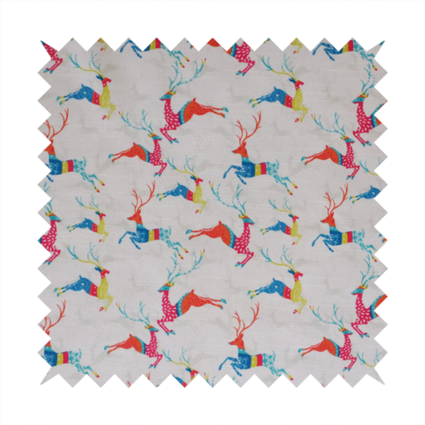 Reindeer Galloping Multicoloured Furnishing Fabric DP-25 - Handmade Cushions