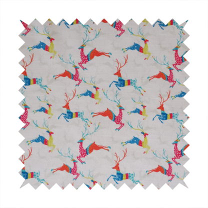Reindeer Galloping Multicoloured Furnishing Fabric DP-25 - Handmade Cushions