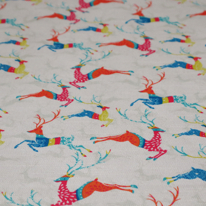 Reindeer Galloping Multicoloured Furnishing Fabric DP-25 - Handmade Cushions