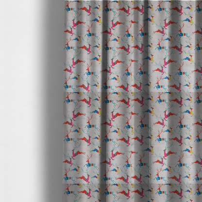 Reindeer Galloping Multicoloured Furnishing Fabric DP-25 - Made To Measure Curtains