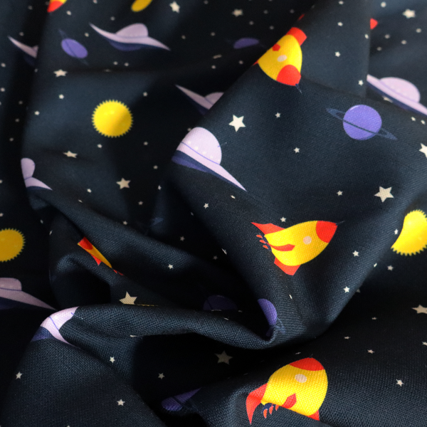 Blast Off Galaxy Print Upholstery Fabric DP-26