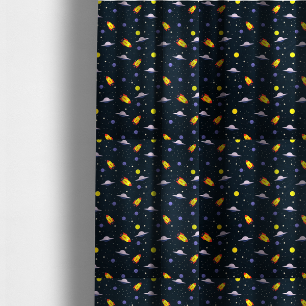 Blast Off Galaxy Print Upholstery Fabric DP-26 - Made To Measure Curtains