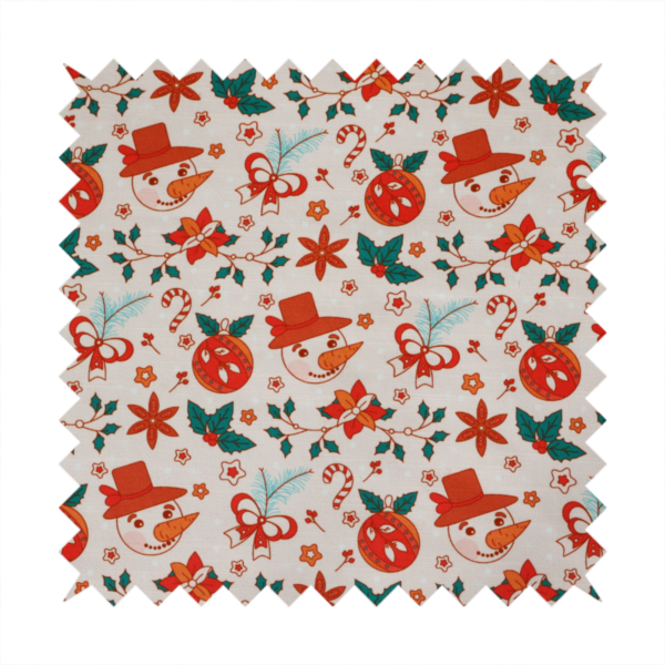 Snowman With A Carrot As A Nose Christmas Furnishing Fabric DP-27
