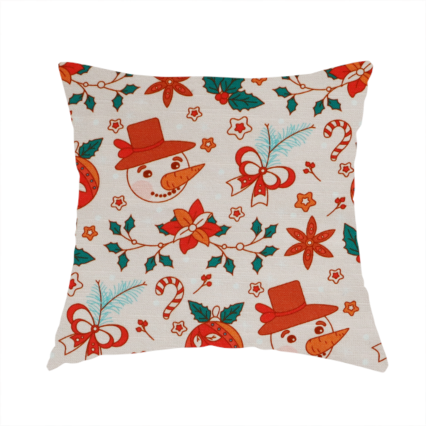 Snowman With A Carrot As A Nose Christmas Furnishing Fabric DP-27 - Handmade Cushions