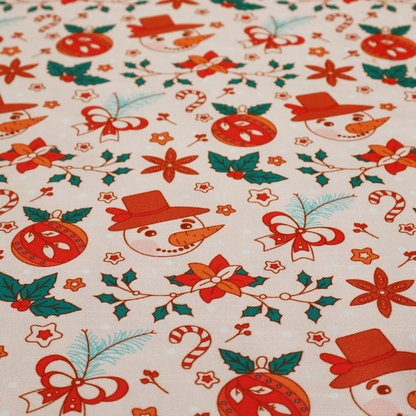 Snowman With A Carrot As A Nose Christmas Furnishing Fabric DP-27