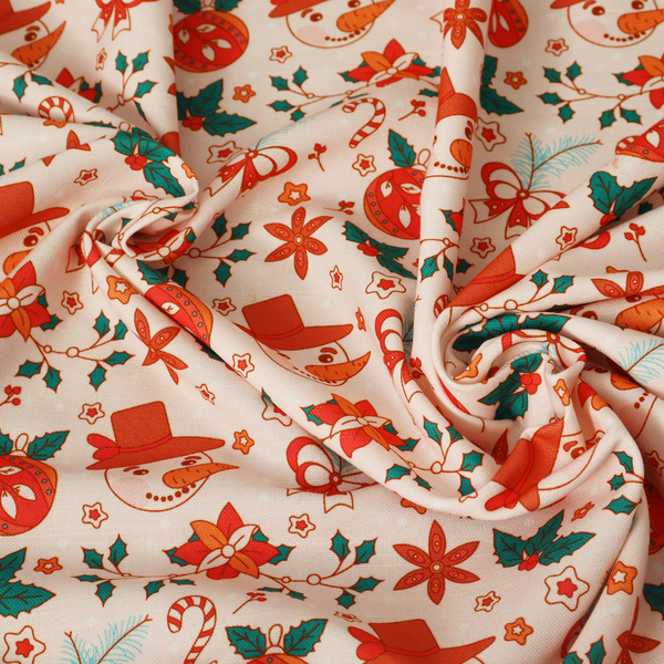 Snowman With A Carrot As A Nose Christmas Furnishing Fabric DP-27