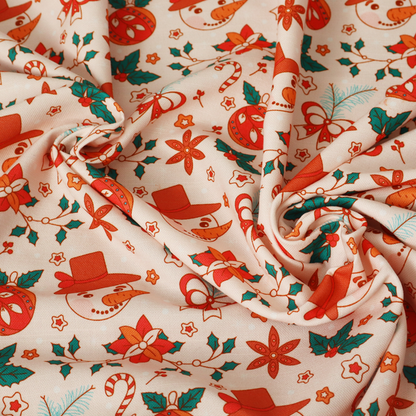 Snowman With A Carrot As A Nose Christmas Furnishing Fabric DP-27