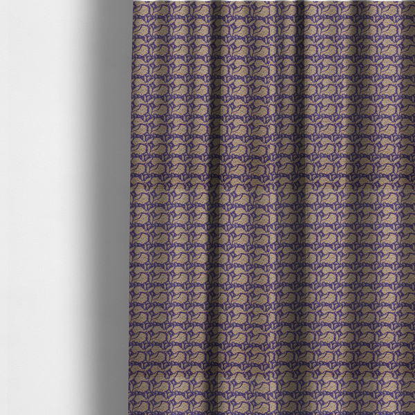 The fabric used to create these made-to-measure curtains is a dense, intricate upholstery fabric featuring a traditional paisley teardrop pattern with delicate ornamental linework repeating across a deep, dark-toned background.