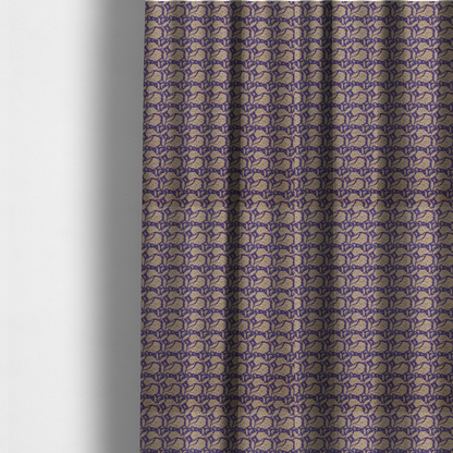 The fabric used to create these made-to-measure curtains is a dense, intricate upholstery fabric featuring a traditional paisley teardrop pattern with delicate ornamental linework repeating across a deep, dark-toned background.
