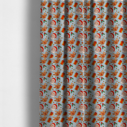 Santa With Box Presents Christmas Furnishing Fabric DP-28 - Made To Measure Curtains