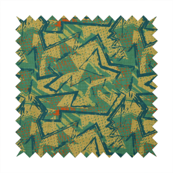 A dynamic, abstract geometric pattern with a distinct 1990s retro-modern aesthetic. The design is characterized by its sharp angles and layered textures.