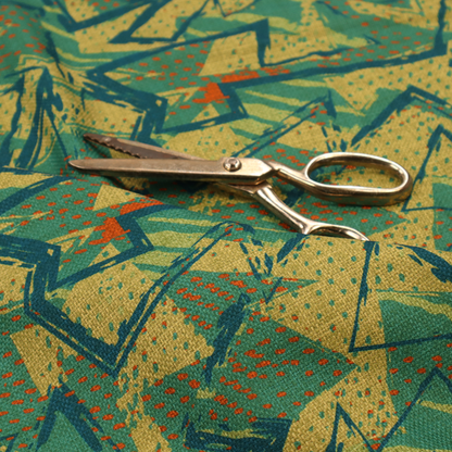 A dynamic, abstract geometric pattern with a distinct 1990s retro-modern aesthetic. The design is characterized by its sharp angles and layered textures.