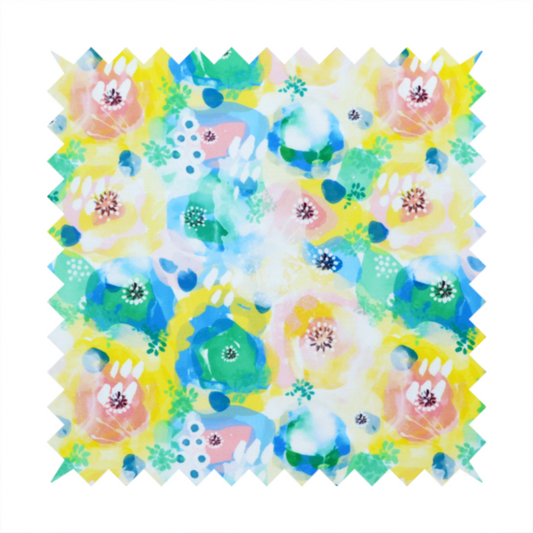 A vibrant, watercolour floral pattern with a bright and airy spring aesthetic.