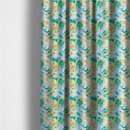 The fabric used to create these made-to-measure curtains is a vibrant, watercolour floral pattern with a bright and airy spring aesthetic.