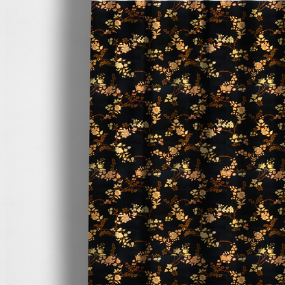 The fabric used to create these made-to-measure curtains is a classic, elegant floral trail pattern with a sophisticated Chinoiseries or traditional botanical aesthetic.