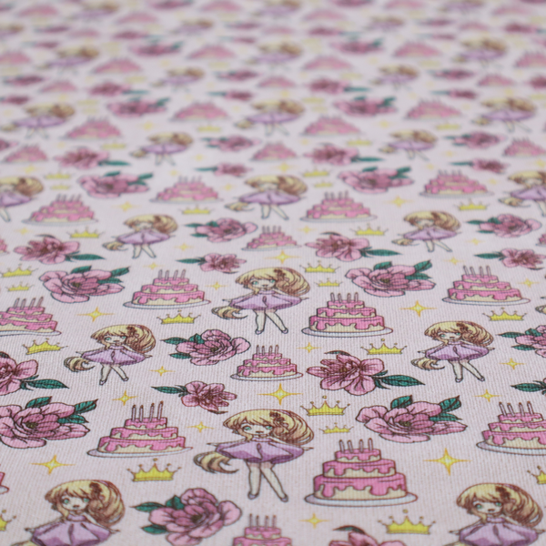 A sweet, celebratory juvenile pattern with a whimsical anime-inspired aesthetic.