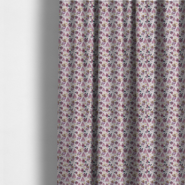The fabric used to create these made-to-measure curtains is a sweet, celebratory juvenile pattern with a whimsical anime-inspired aesthetic.